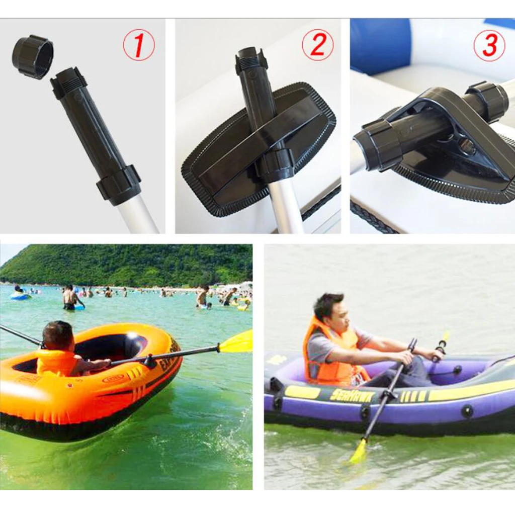 3 Pieces Foldable Canoeing Kayak Paddles Rubber Dinghy Inflatable Boat Oars 