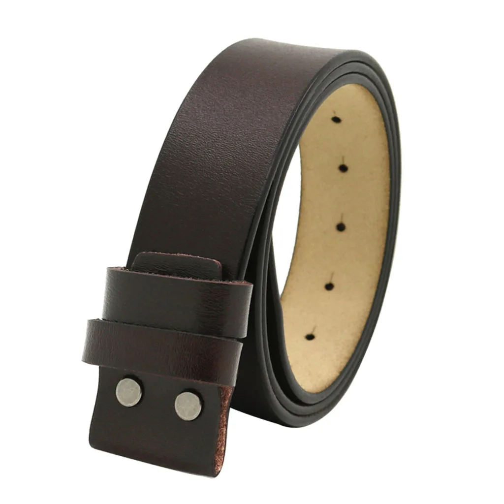 38mm Men`s Leather Belt without Buckle Adjustable Vintage Waist Strap DIY Replacement Accessories Birthday Gifts