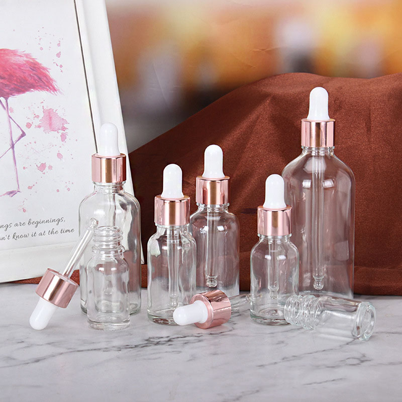 Best of 5-100ML Tubes Transparent Dropper Glass Aromatherapy Liquid For Essential Massage Oil Pipette Refillable Bottles Rose Gold Cover Reviews & Tips