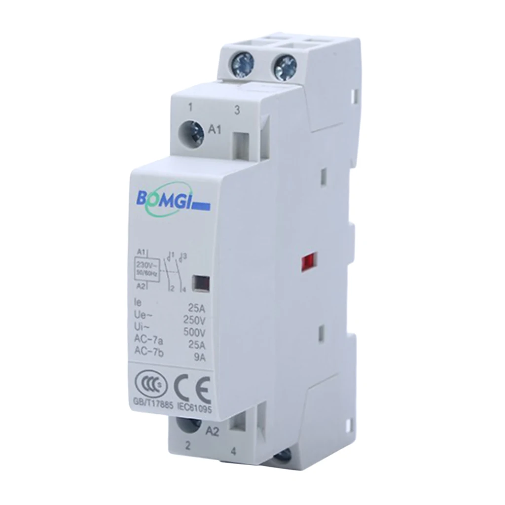   Cont tor 230V 25A 2 Pole Universal Circuit Control DIN Rail Mounted