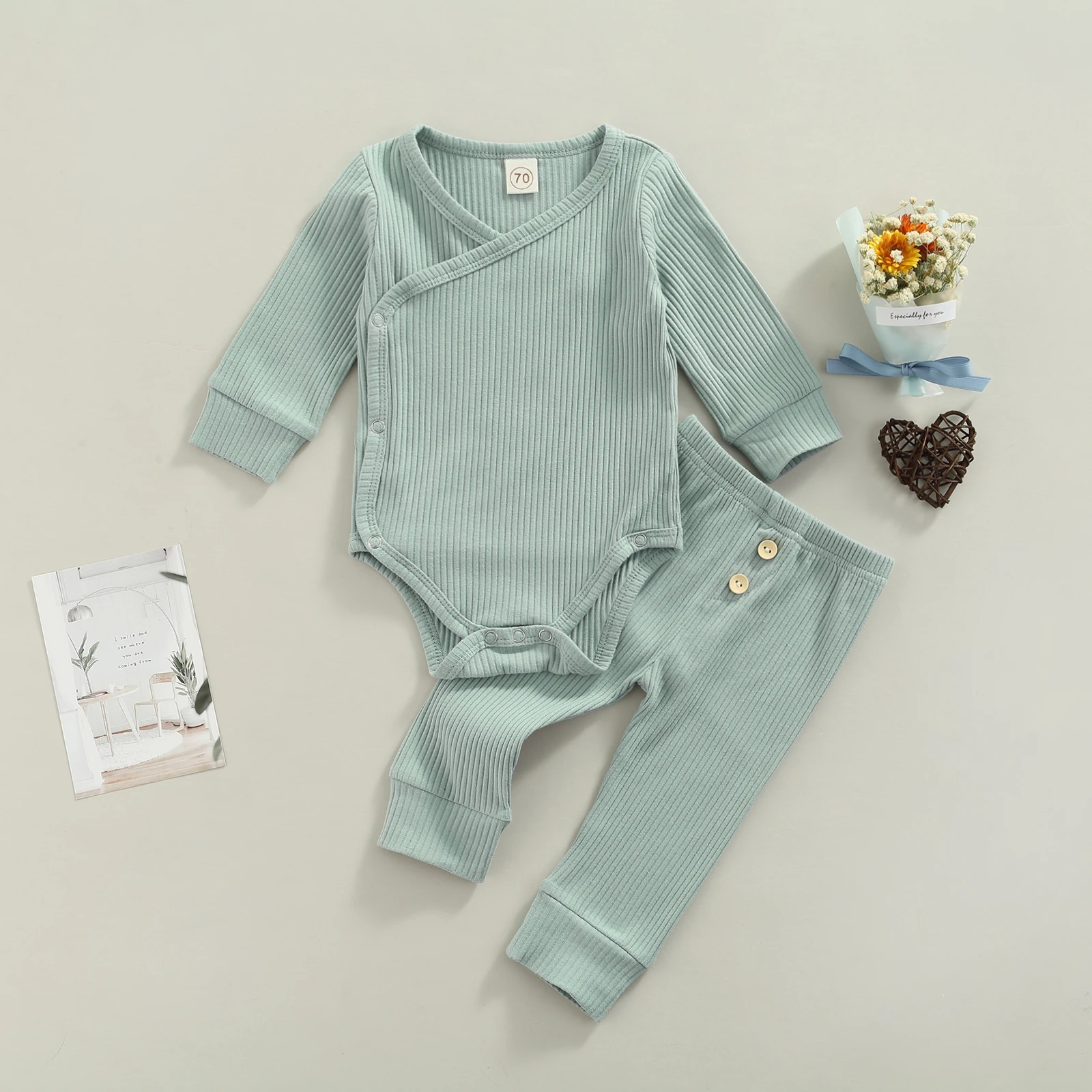 baby dress and set Lioraitiin 0-18M Newborn Infant Baby Boy Girl 2Pcs Autumn Clothing Set Long Sleeve Solid Romper Top Long Pants 4Colors Baby Clothing Set classic