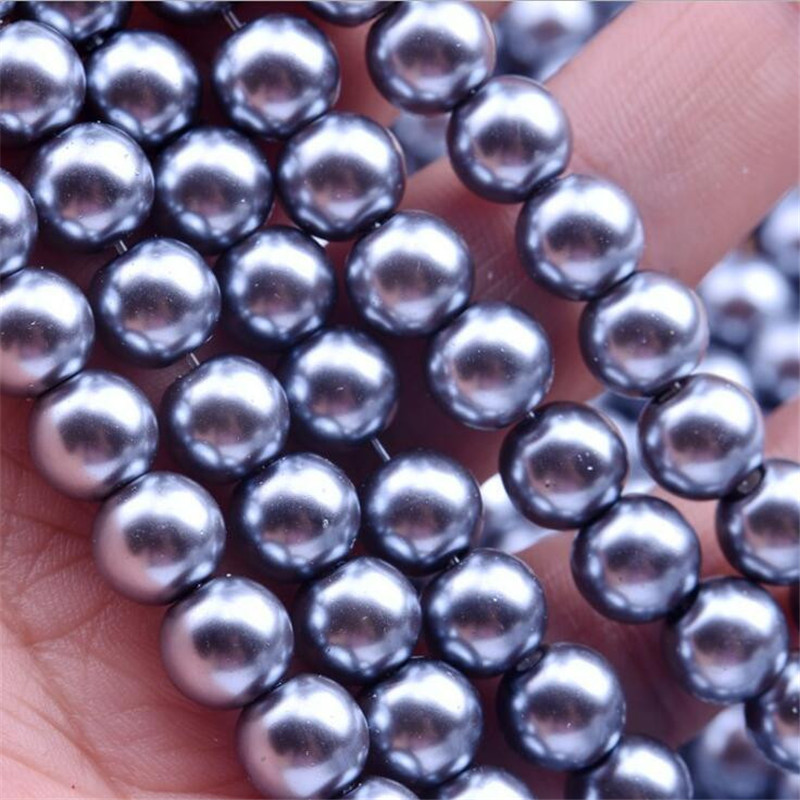 Wholesale OlingArt 4 6 8 10 12 14mm round Red multicolor Glass imitation pearl DIY Earrings Bracelet necklace jewelry making
