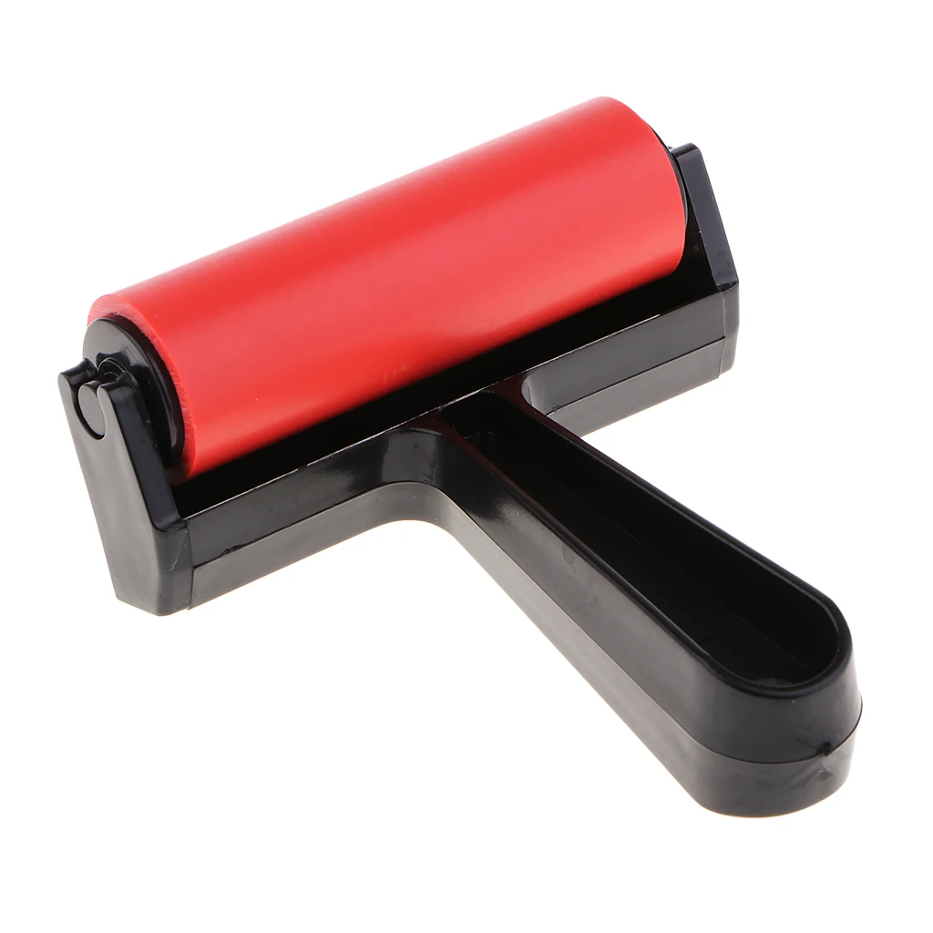 10cm Rubber Blocks Printing Brayer Roller Brush for Art Crafts Decoupage Tool for Paper Fabric Printing, Scrapbooks, Wallpapers