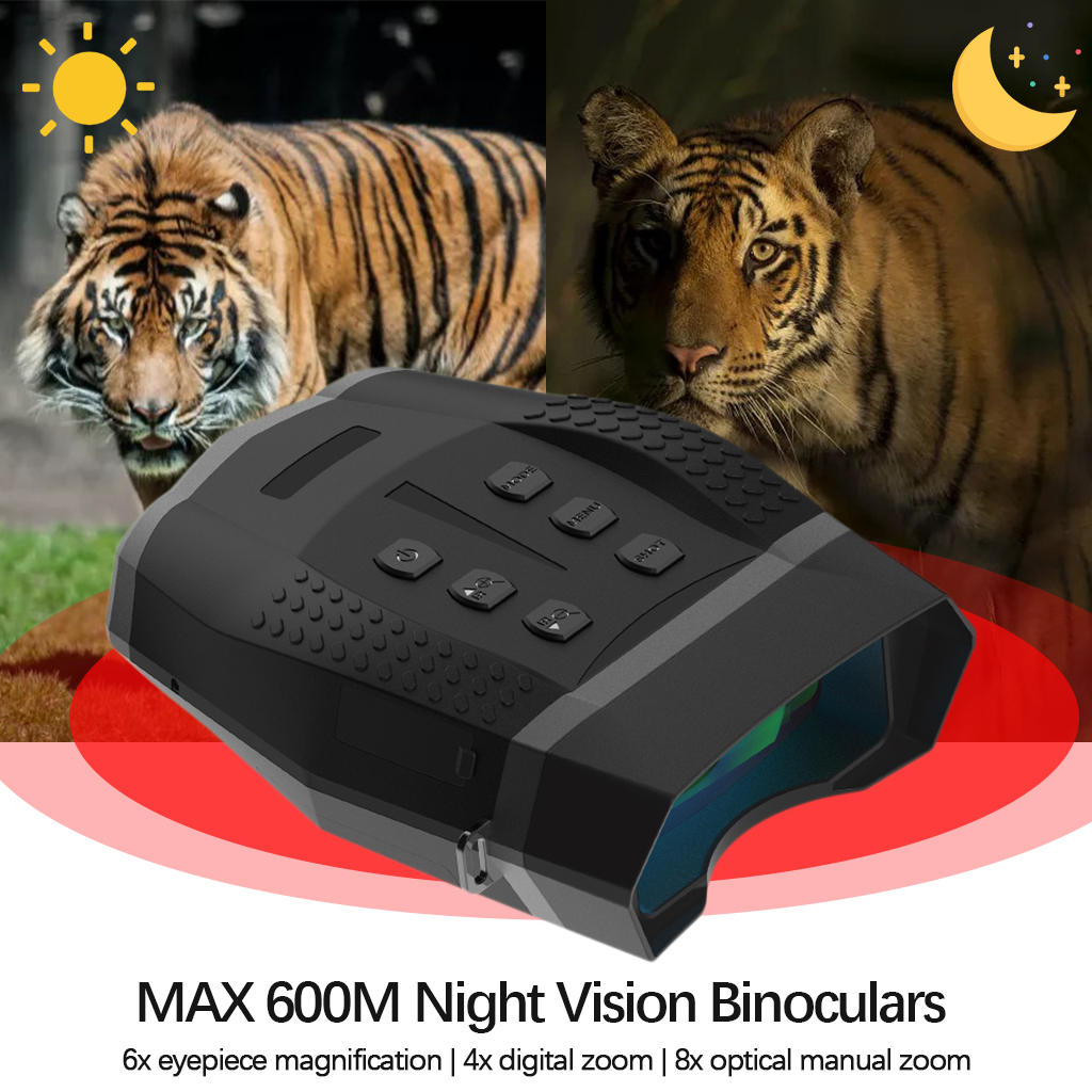 Digital Night Binoculars IR Lens Large Viewing Screen Photo Video Waterproof HD for Security Surveillance Travel Outdoor