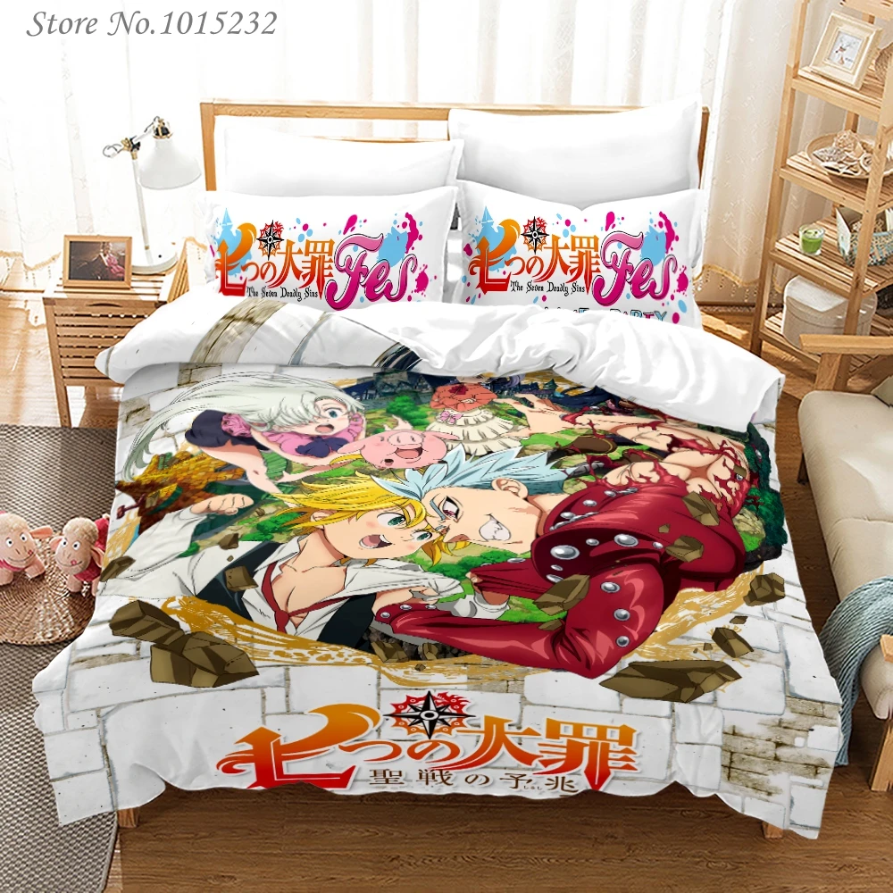 The Seven Deadly Sins 3D Printed Bedding Set Duvet Covers Pillowcases Comforter Bedding Set Bedclothes Bed Linen 04