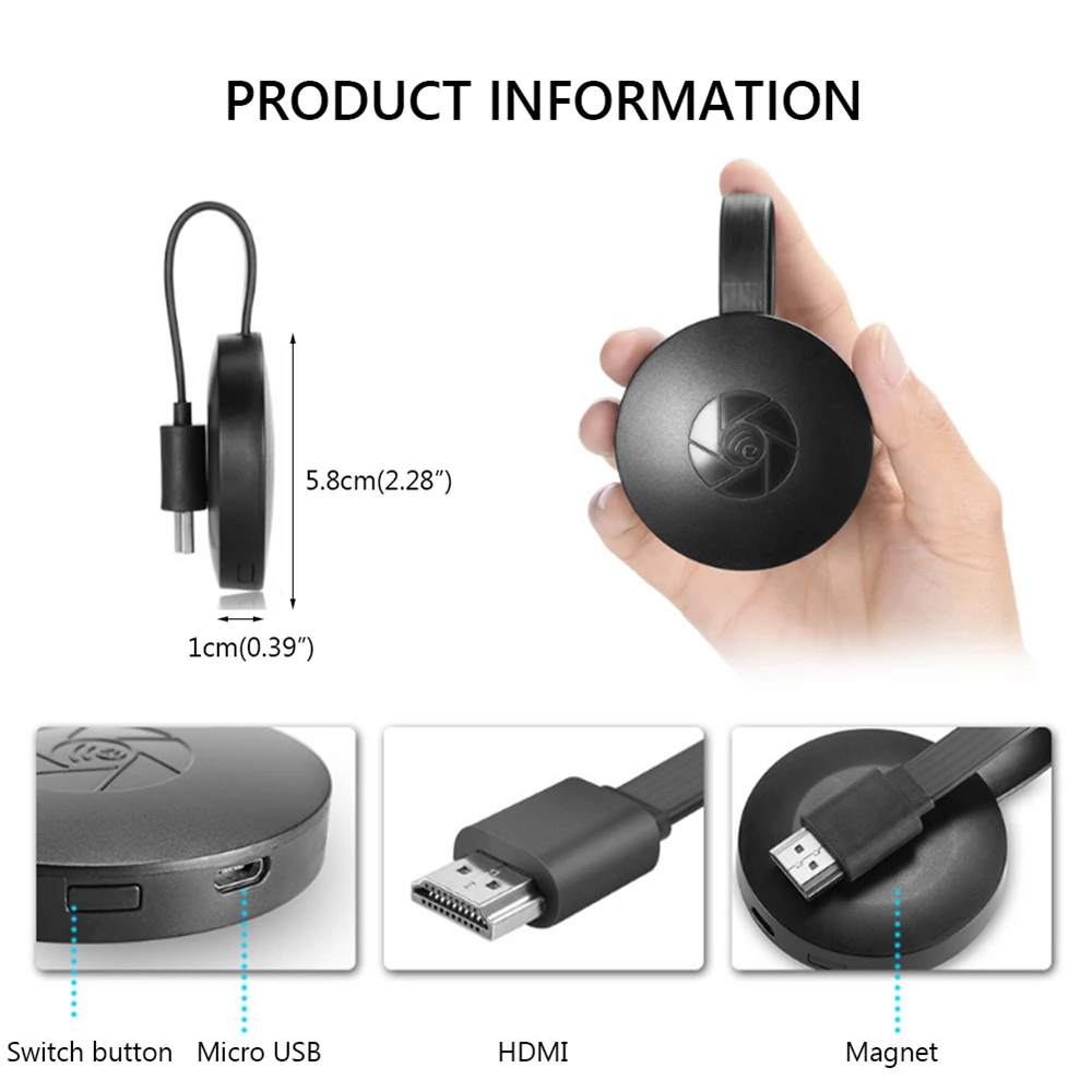 new tv sticks 1080P WiFi Display Dongle Cast HDMI-compatible Miracast TV Stick Airplay DLNA Screen Mirroring Share For iOS Android Phone to TV high quality tv stick