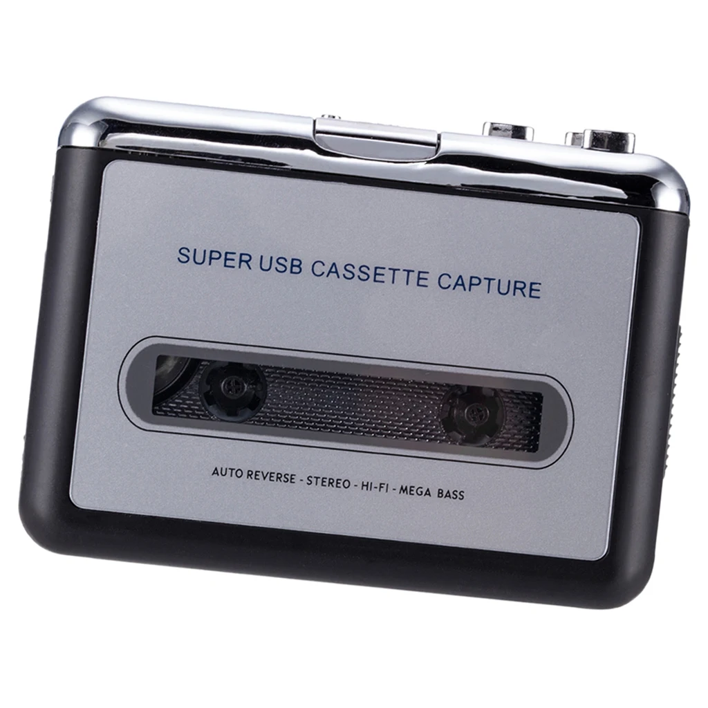 USB Cassette Player Tape to MP3 Converter, Retro Walkman Auto Reverse, Portable Audio Tape Player with Earphones