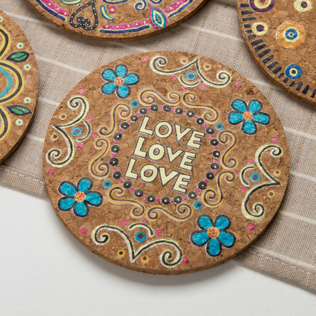 Drink Coasters Southeast Asia Tabletop Mats Stain Protection for Kinds of Mugs and Cups