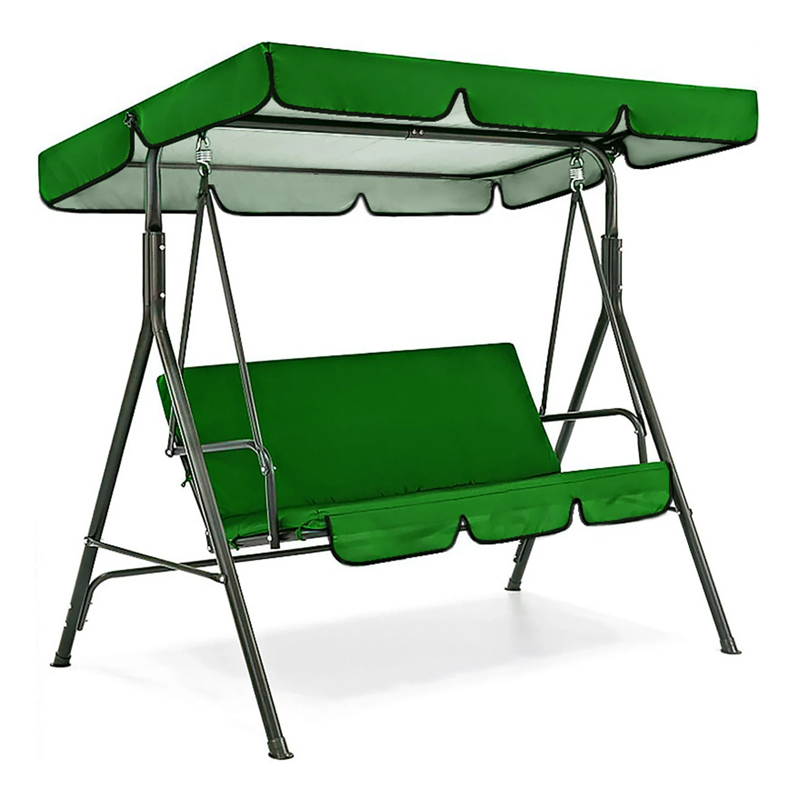 Swing Canopy Awning Set Waterproof Yard Swing Cushion Cover 3 Person Swing Seat Cover Kit for Garden 3 Seat Swing Chair