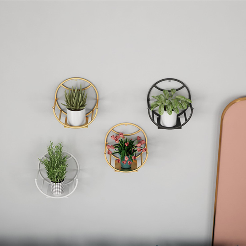 Wall Mount Flower Pot Stand  Perforation-free Balcony Wall-mounted Dining-, Living-, Room Green Radish Decoration Shelf Flower Stands outdoor-, home-, garden-, decoration