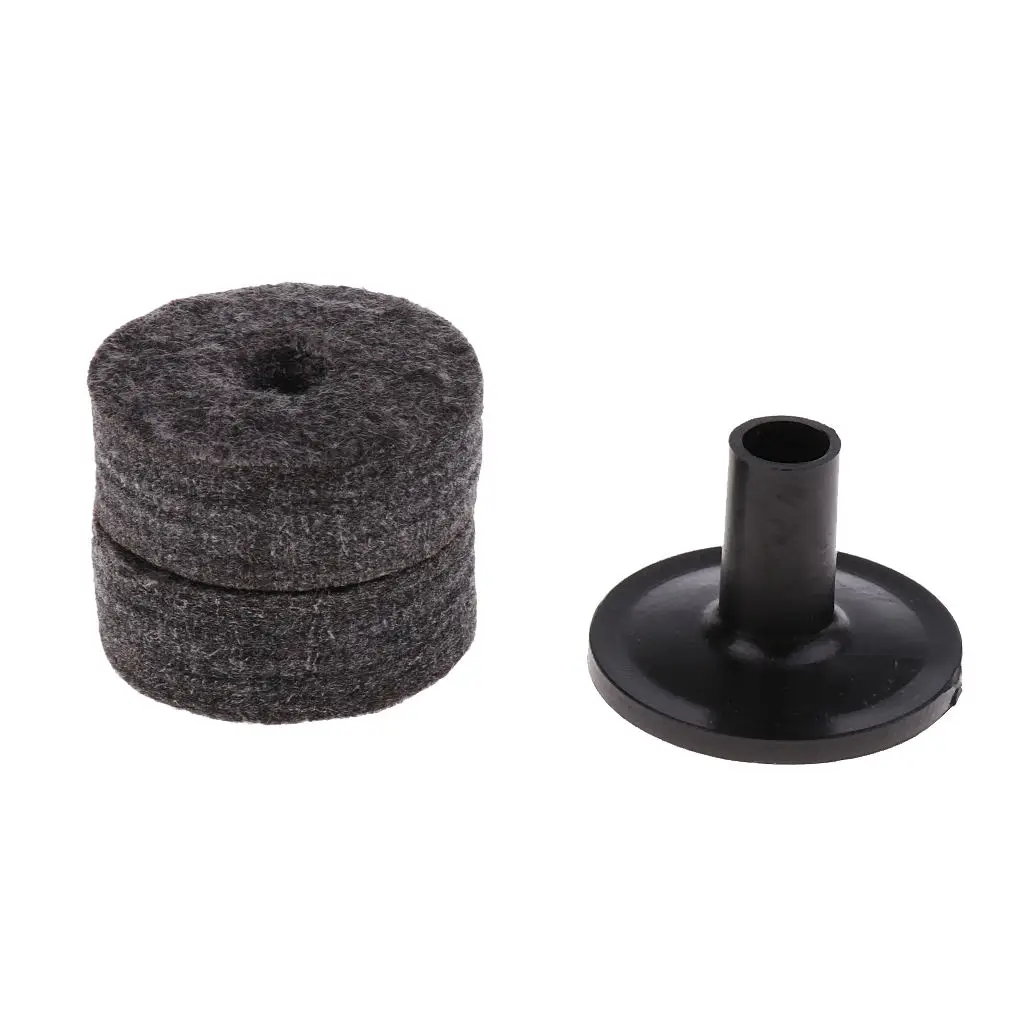 2pcs 40mm Cymbal Felts Washers with Cymbal Sleeve for Drum Set Percussion Instrument Parts