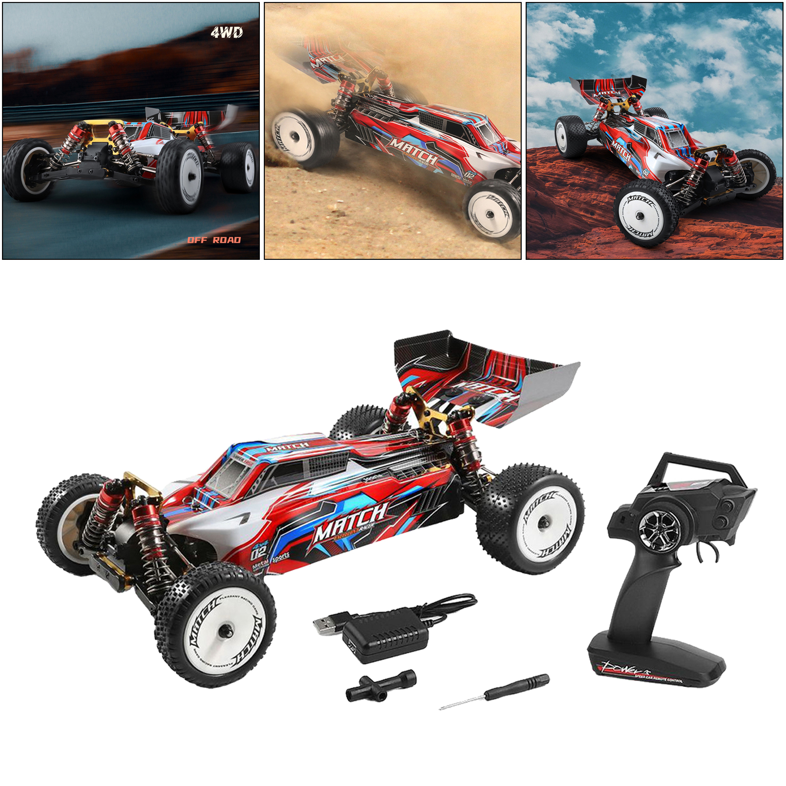 Wltoys 1/10 45km/h High Speed 2.4G 4WD Racing RC Car Off-Road  Car