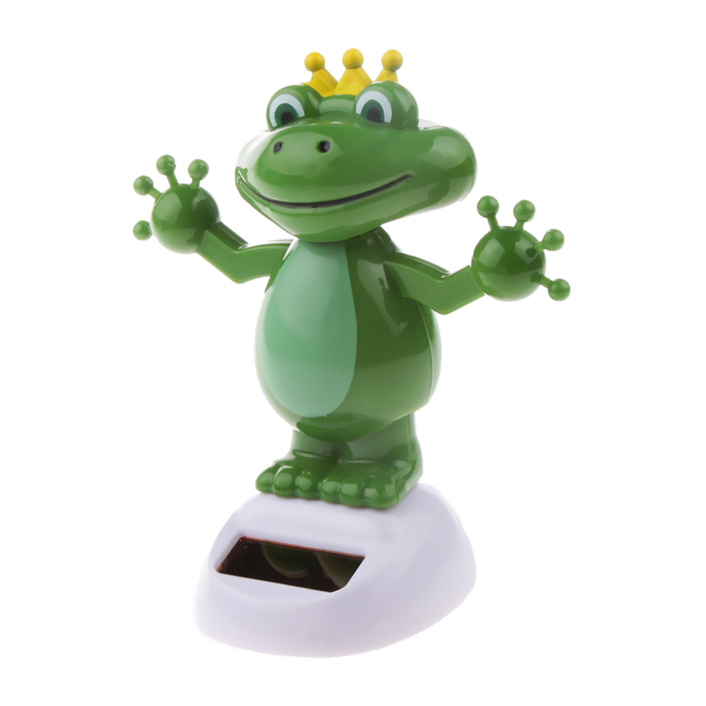 Cute Frog Doll Car Interior Ornament Solar Power Dancing Toy Car Home Decor Kids Toy Desk Table Office Display