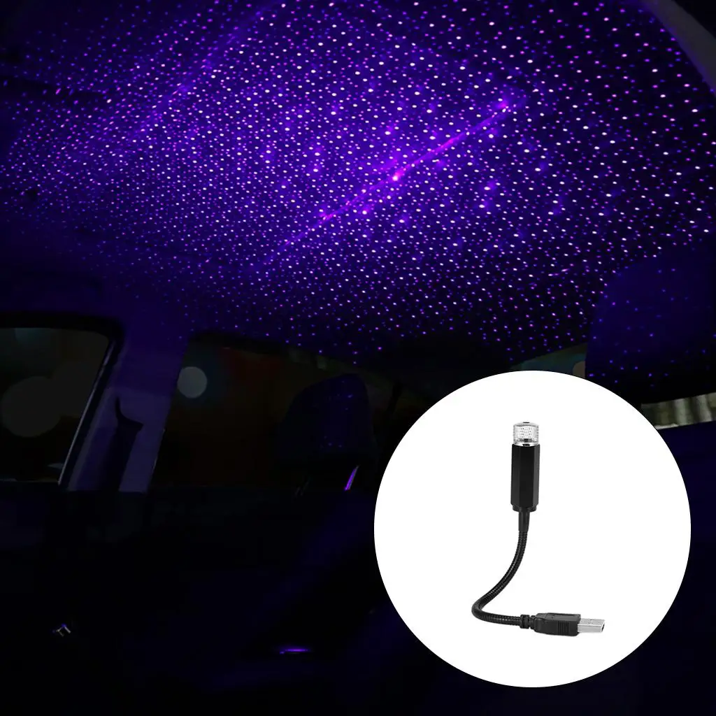 Star Projector Night Light Romantic Portable Adjustable Interior Decor Light Auto Roof Lights USB Decorative Lamp for Bedroom