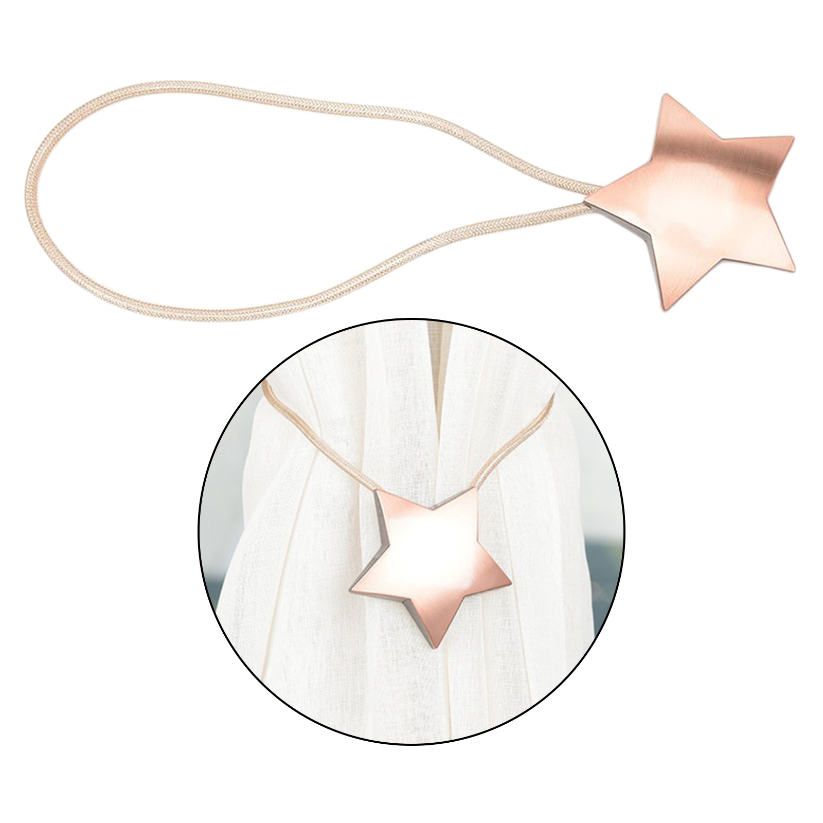 Metal Magnetic Curtain Tie Backs Clips Pentagram Buckle Holder