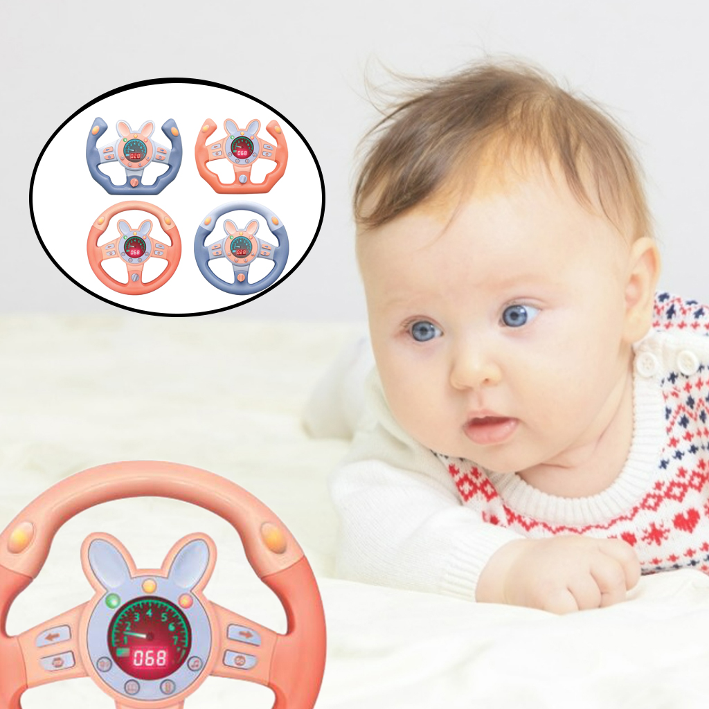 Electric Simulation Steering Wheel Toy With Light Sound Copilot Vocal Toys Children's Toy Steering Wheel Kids Gifts