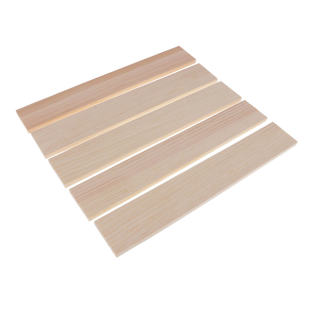 5 Pieces Wooden Craft Wood Sticks Dowels Rods Wood Plaque for Model Making Woodcraft Woodworking DIY Craft 250x40x6mm