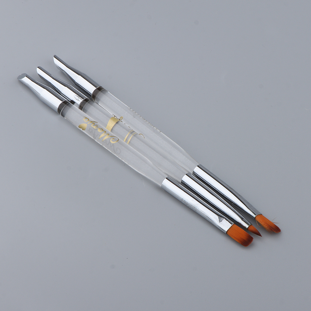 3Pcs 3 Sizes Head Nail Art Drawing Painting Pen Liner Brushes Manicure Tools