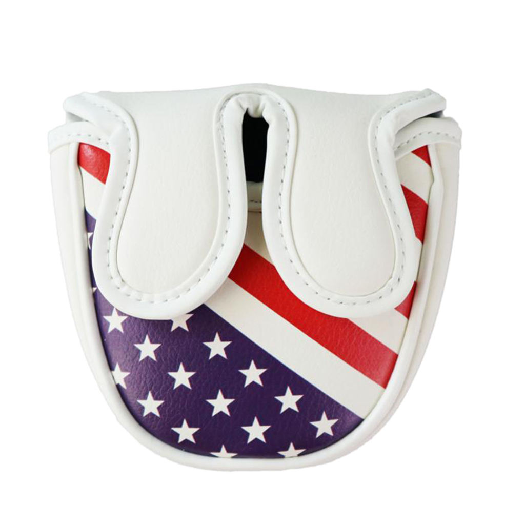 Golf Putter Head Cover Magnetic Mallet Blade Headcover USA Star Stripes Eagle Flag Design, Magnet Closure Fit All Golf Brands