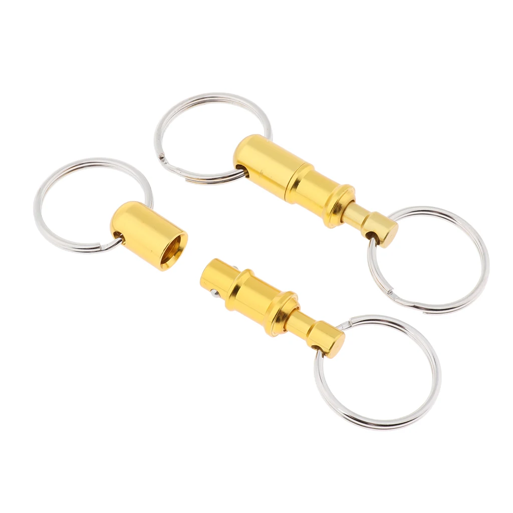 Lot 2 Detachable Pull Apart Quick Release Keychain Key  Separate Keyring