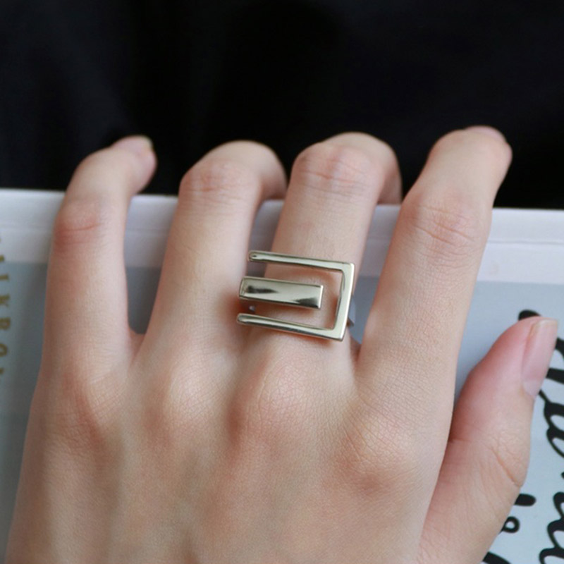 Minimalist 925 Sterling Silver Width Rings For Women Trendy Creative France Gold Plated Elegant Bride Jewelry Gifts