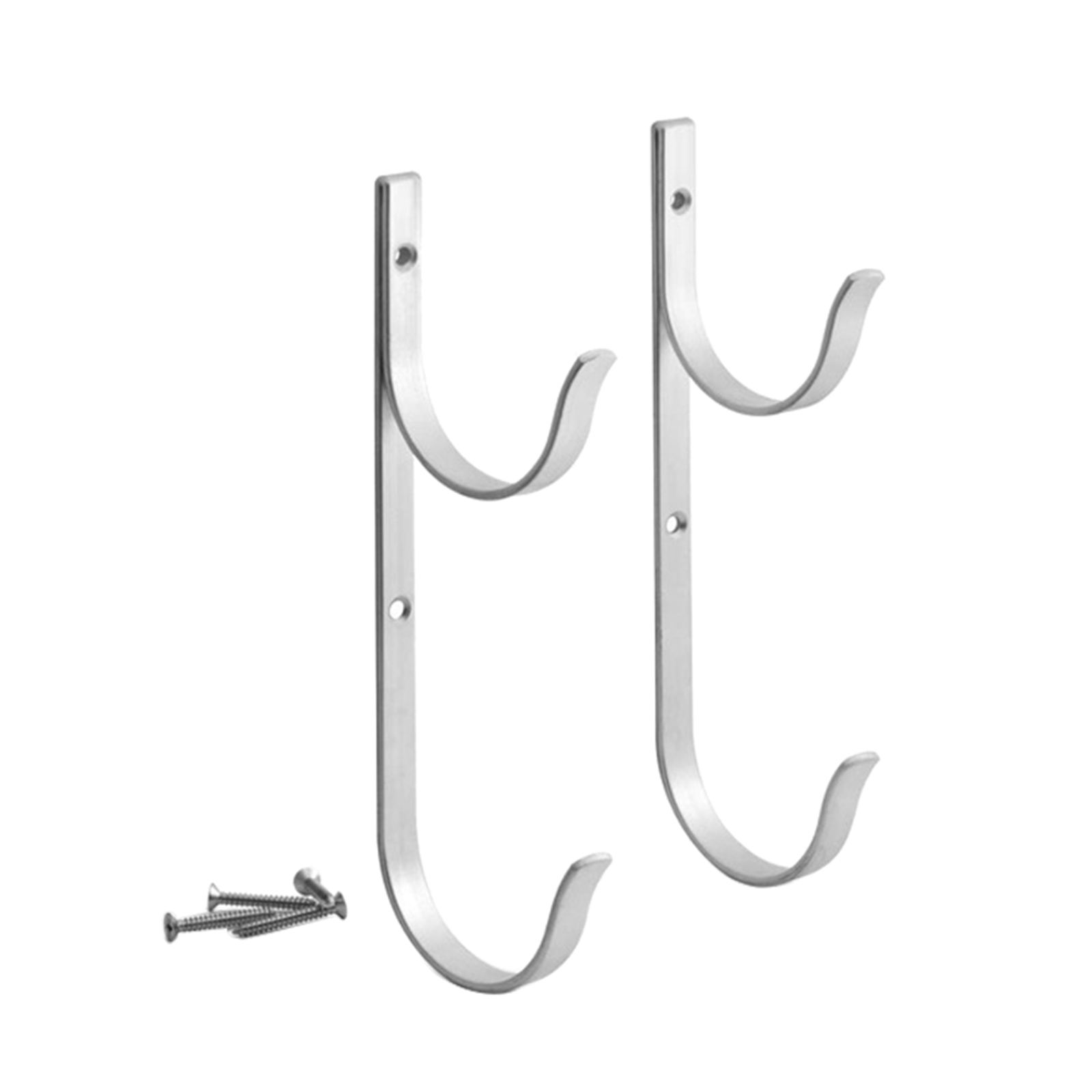 Pool Pole Hanger 2pcs Silver Aluminium Holder Set Swimming Pool Aluminum Pole Hanger Hook for Telescoping Poles
