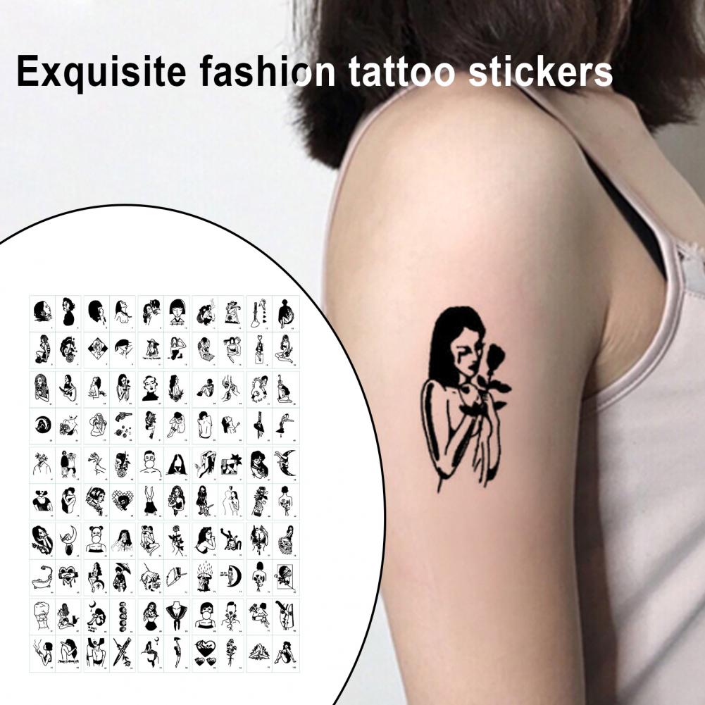 Fashion Waterproof Men Women Star Feather Temporary Tattoos Tattoo Sticker  Body Art Blue Luminous Fake Tattoo 42  Walmartcom