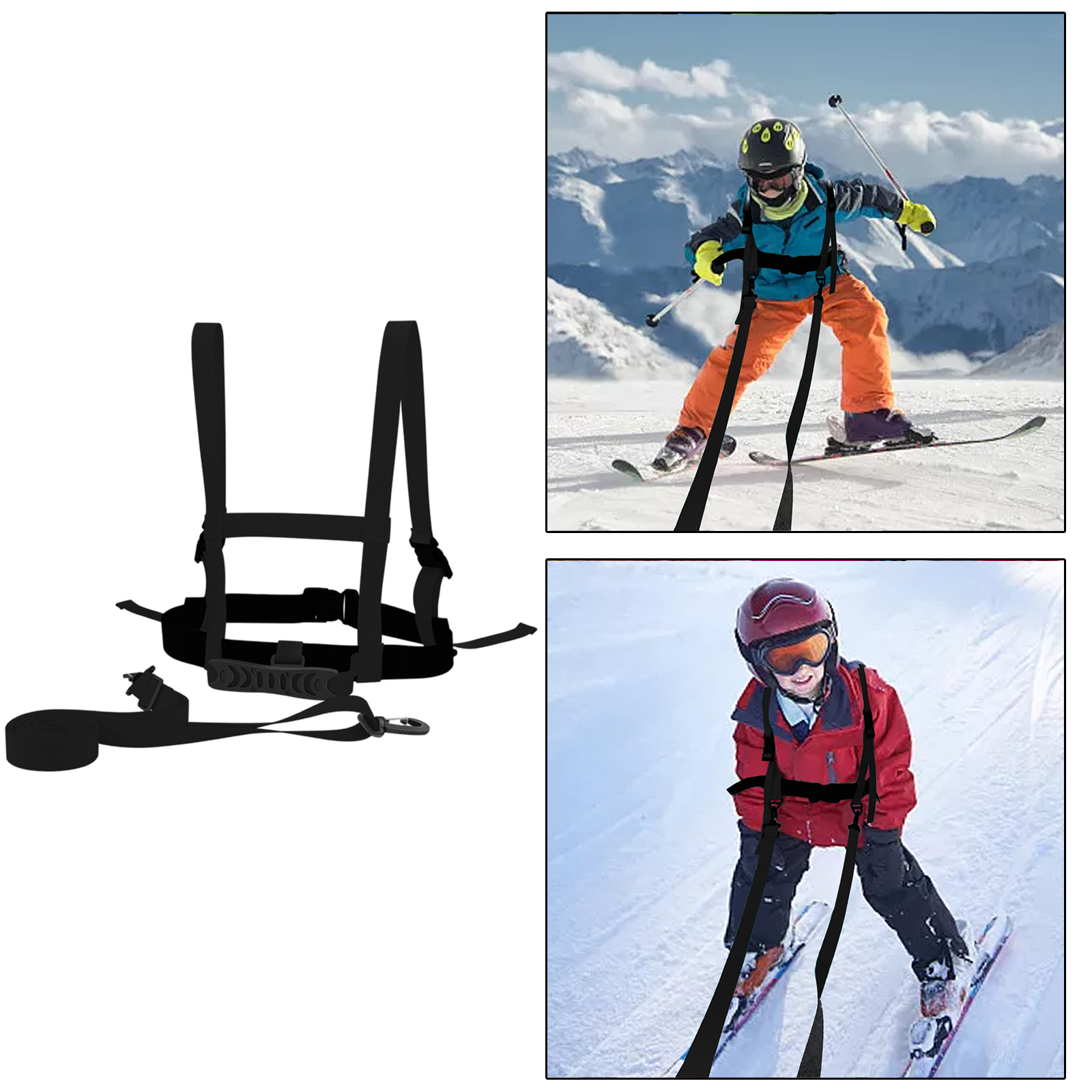Kids Ski Harness Safety Shoulder Strap Leash Equipment Adjustable Speed Control for Skateboarding Training Girls Boys Beginner