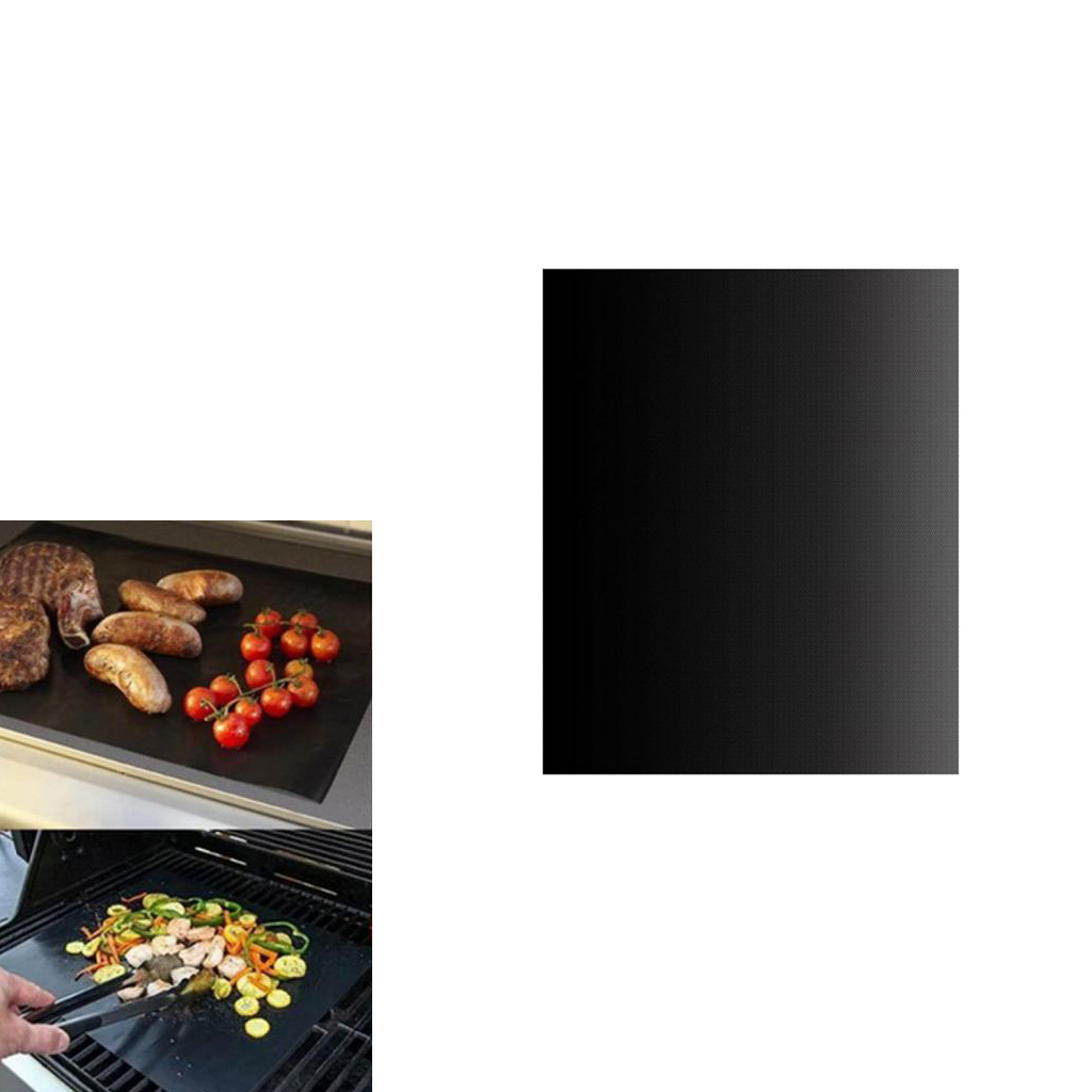Black Grill Mat Non-stick Sheet BBQ Mat 33x40cm