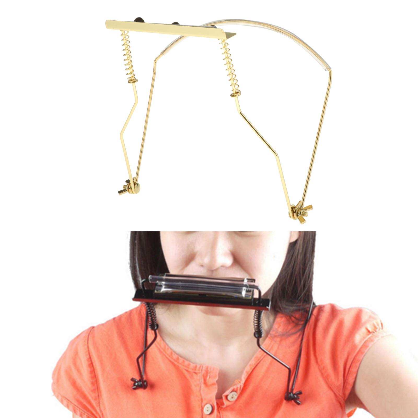 Beginner portable simple Harmonica Neck Holder Adjustable Mouth Organ Stand Harmonica Harp Rack Metal Steel