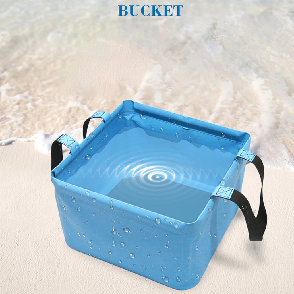 18L Foldable Bucket Water Container Bag Pail for Camping Traveling BBQ