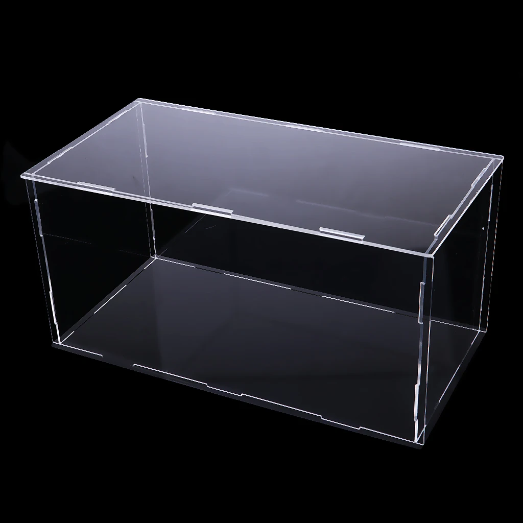 Acrylic Display Case/ Box Dustproof Showcase Assembly Black Base 8x4x4inches