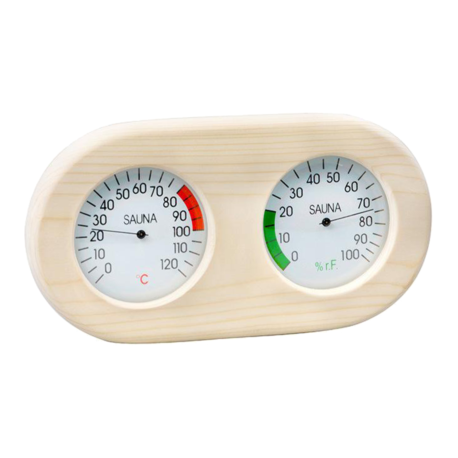 Pine Wood Sauna Hygrothermograph, Durable 2 in 1 Thermometer Hygrometer, Family Hotel Indoor Humidity Temperature Measure Gauge