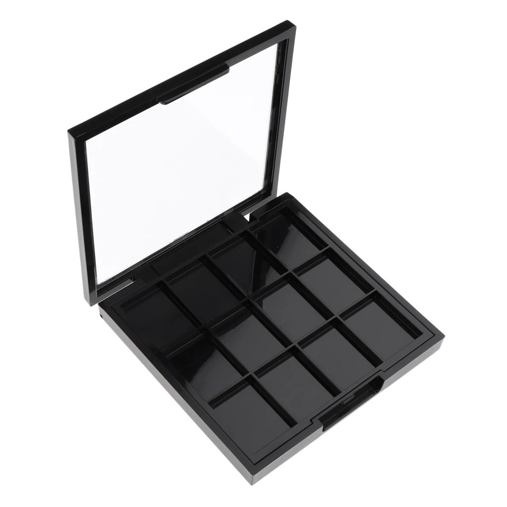 12 Slots Plastic Eyeshadow Make Up Palette with Clear Top for Concealer