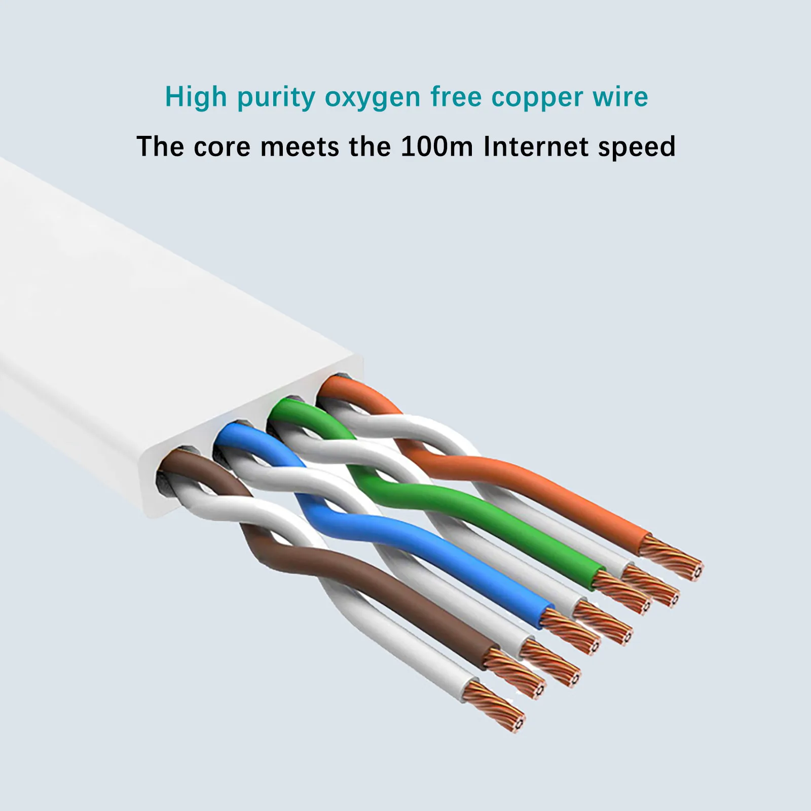 diseño Determinar con precisión Durante ~ Cable Ethernet de CAT6 Unshielded de 100M, Cable de red plano de 8 núcleos  de cobre puro Gigabit de categoría 6, 787,4 pulgadas, 100MBPS| | -  AliExpress