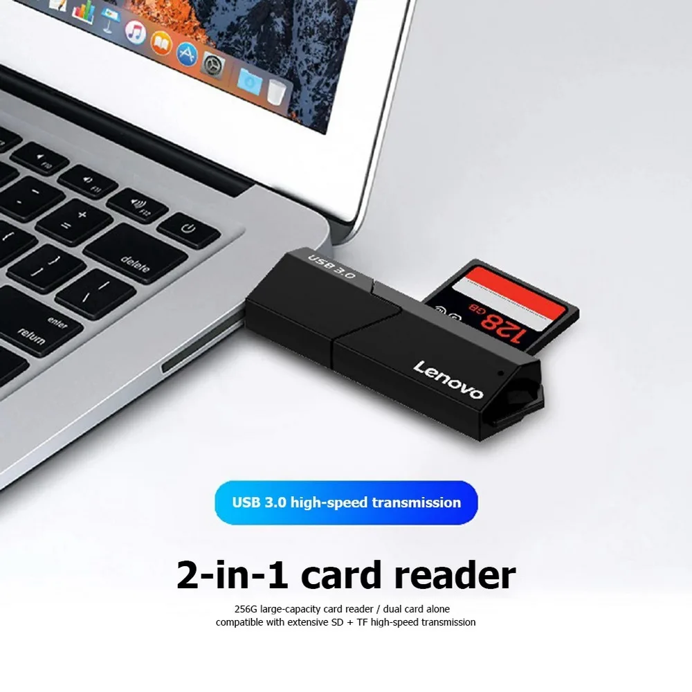 Lenovo D204 2-in-1 Card Reader 5Gbps USB 3.0 Support SD TF Card ...