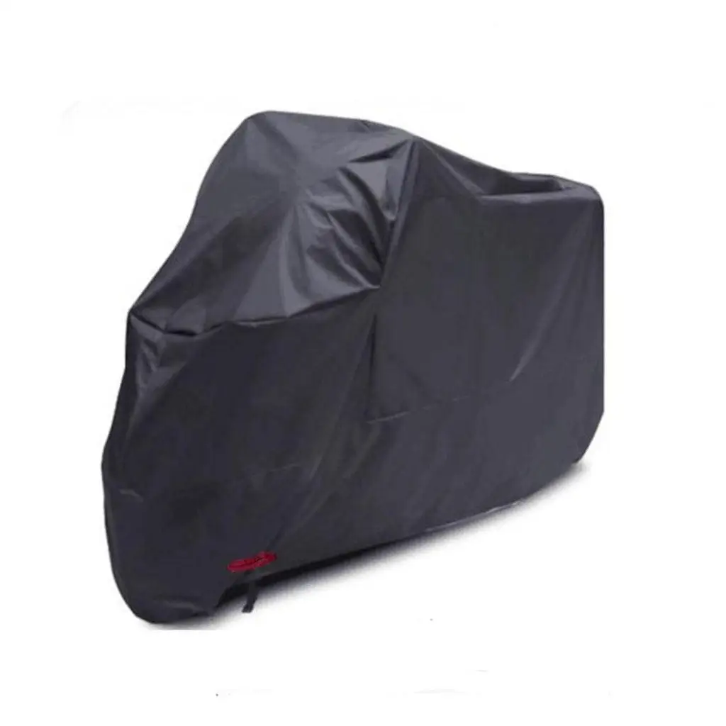 Durable Motorcycle Cover Motorbike Protector Outdoors w/ Lock Hole 2XL Black
