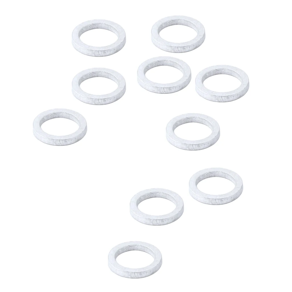 10 Count Aluminum Alloy Bike Spacer Headset Washer Chainring Gasket 12mm OD.