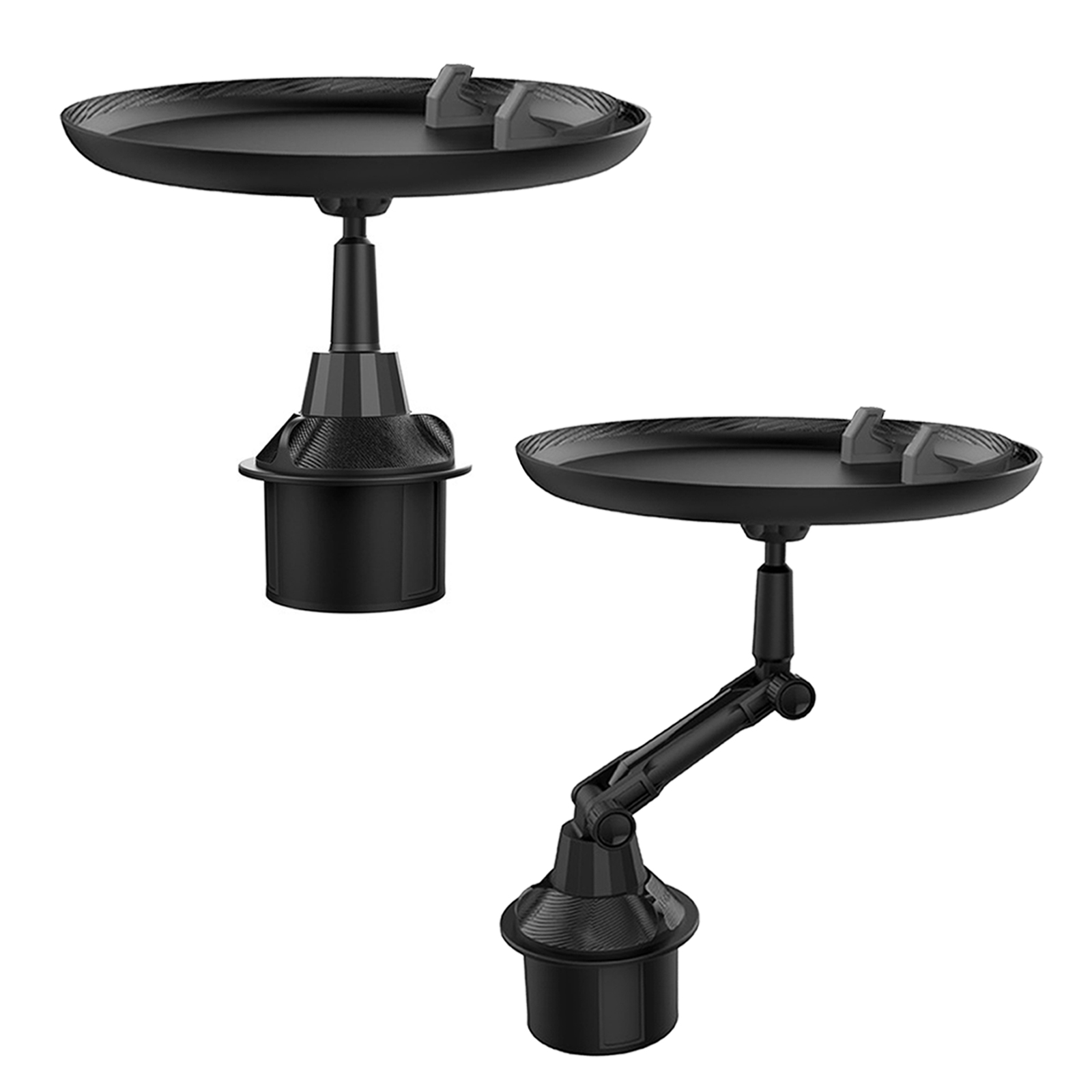 Car Tray Holder Phone Slot Adjustable Extendable Base Non Slip For Food Cup Bottle Table Stand Holder