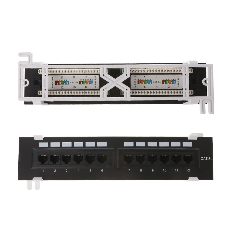 12 Port CAT5 CAT5E Patch Panel RJ45 Networking Wall Mount Rack Mount Bracket imbaprice network cable tester
