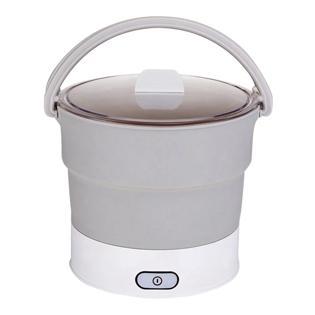 Silicone Electric Hot Pot Kettle Steamer Dual Voltage for Camping Traveling Party Stainless Steel Base Easy Clean