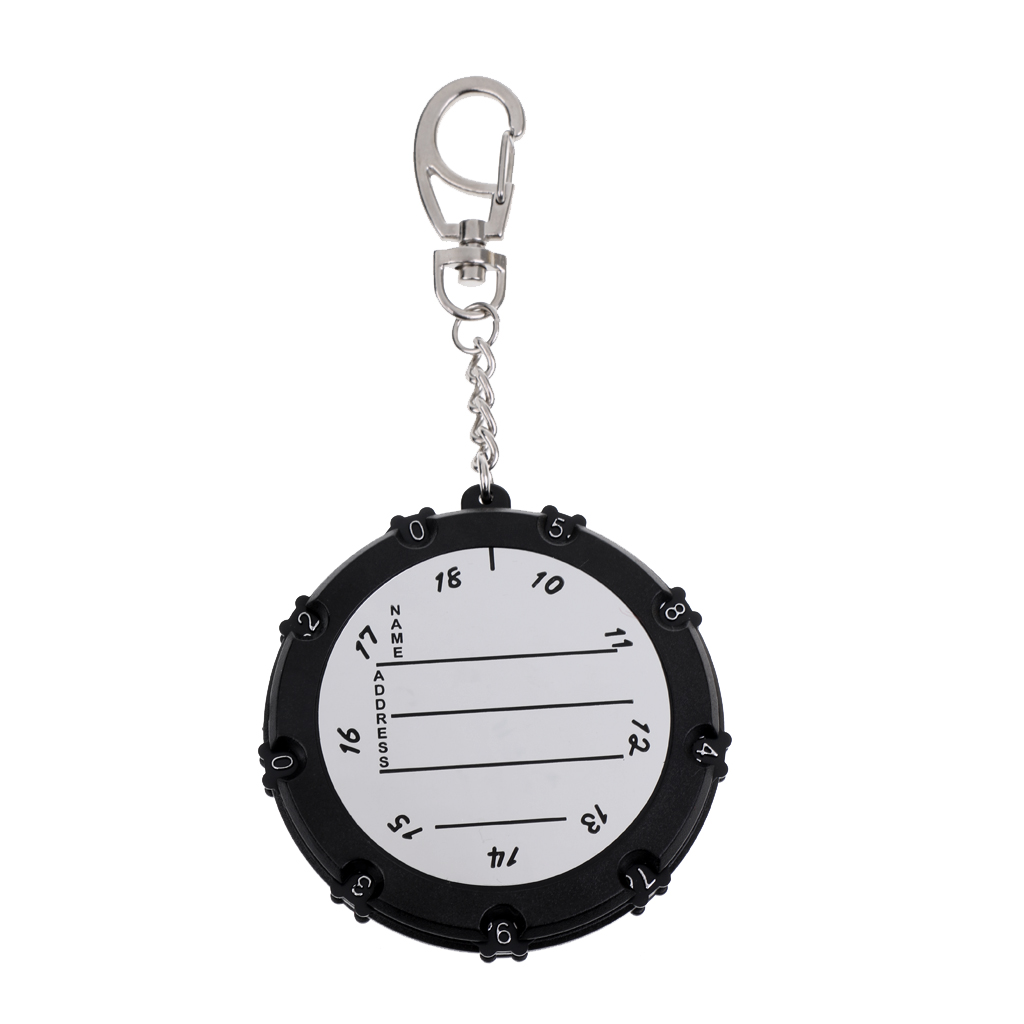 18 Holes Golf Score Counter Scoring Bag Tag Stroke Counter Keyring Silver