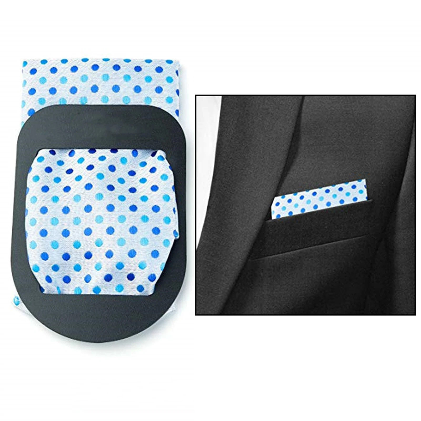 3pcs Pocket Square Holder Keeper Handkerchief For Men Wedding Accessory Black