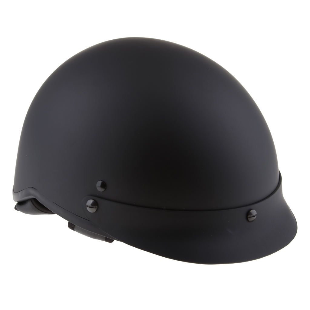 German Style Motorcycle Half Helmet Open Face DOT Cruiser Chopper Skull 