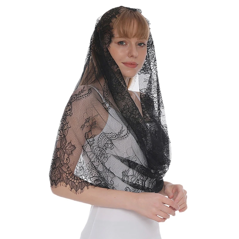 Scarf gift for her mother's day birthday gift for women bridesmaids catholic lace mantilla veil for mass white veil gift  catholic mantilla