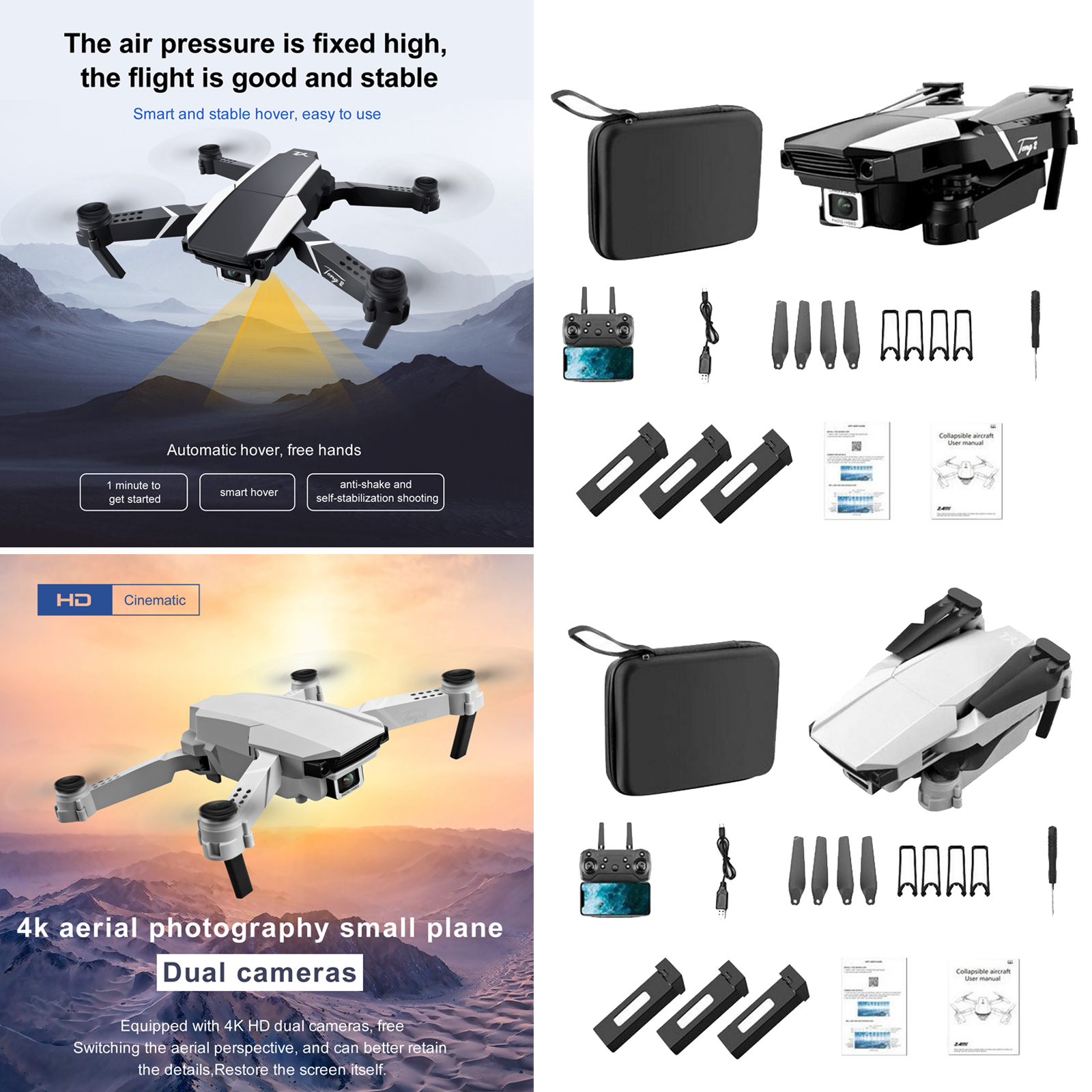 Mini Drone RC Helicopter Quadcopter Auto Hovering, Headless Mode Beginners