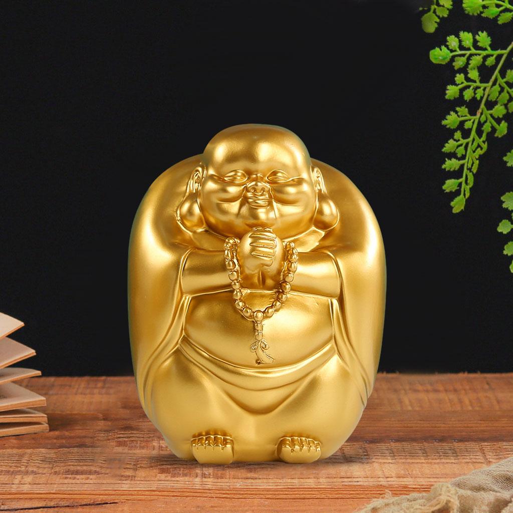 Maitreya Buddha Statue Piggy Bank Zen Sculpture Saving Pot Coin Storage Box Decor for Home Living Room Adults