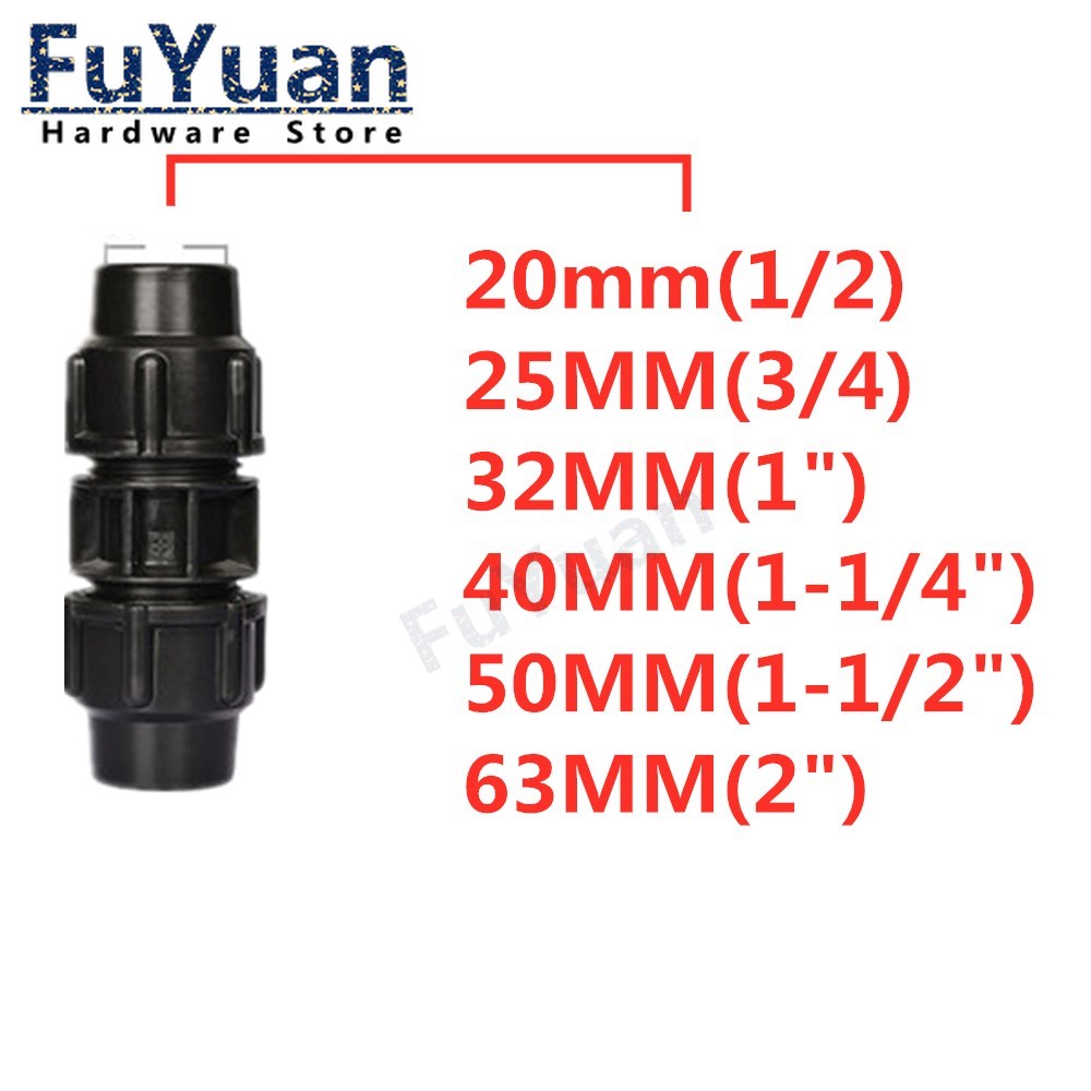 1 stücke Kunststoff Pe wasser Rohr Armaturen Schnell Joint Tippen Wasser Pipedirect 16/20/25/32/40/50/63MM Rohr Quick Connect Union – Detail 1