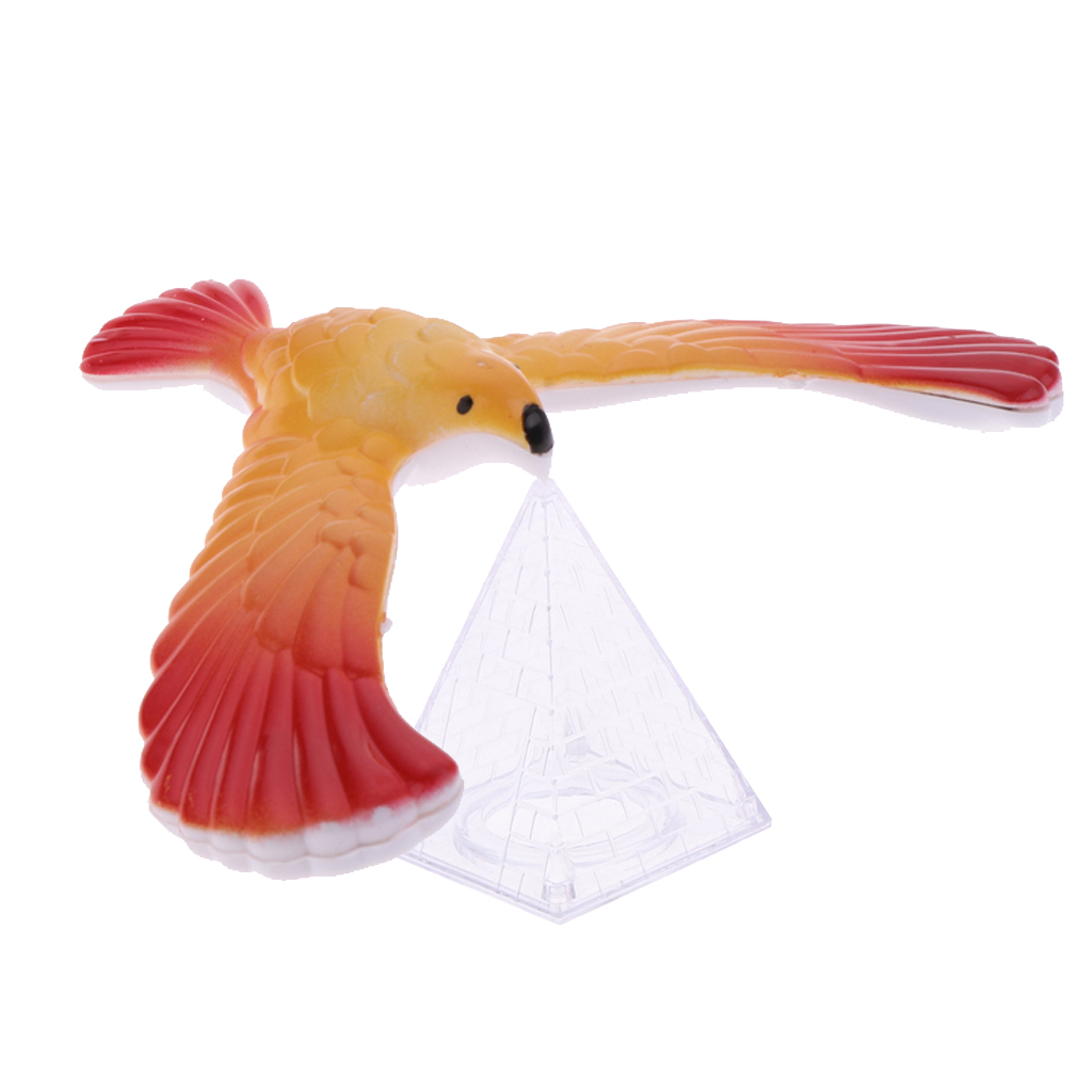 Amazing Balancing Eagle With Pyramid Stand Magic Bird Desk Fun Learn Educational Toys Kids Gift Exploring Physical Bird Model