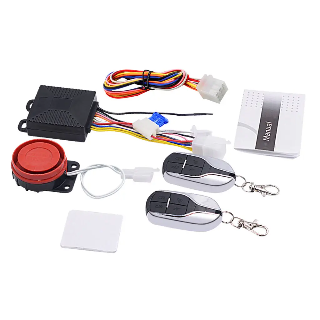 Set of Universal Motorcycle Motorbike Alarm System Immobiliser Remote Control Security